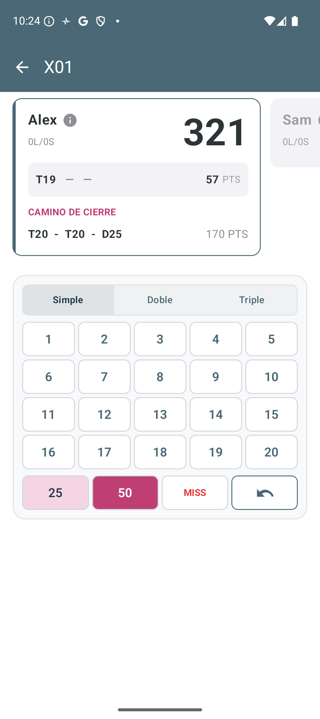 Configuración de variante X01 en 9Darter