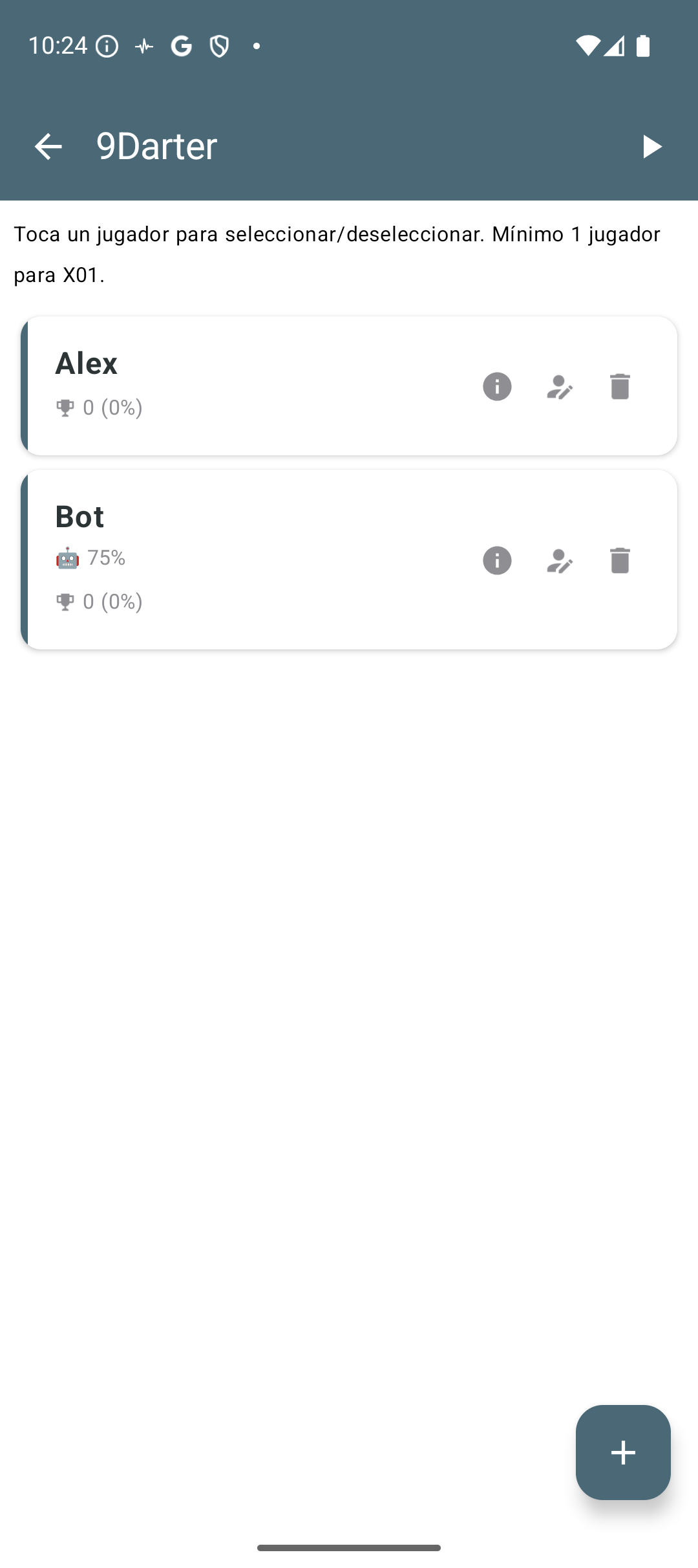 Configuración de jugadores y modo bot en 9Darter