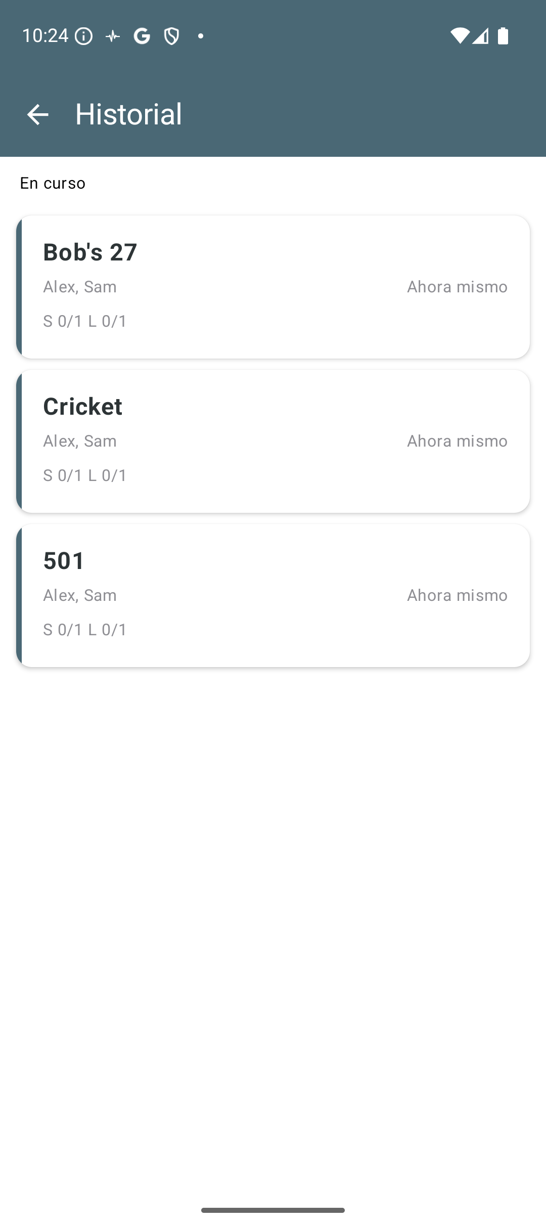 Historial de partidas y estadísticas en 9Darter