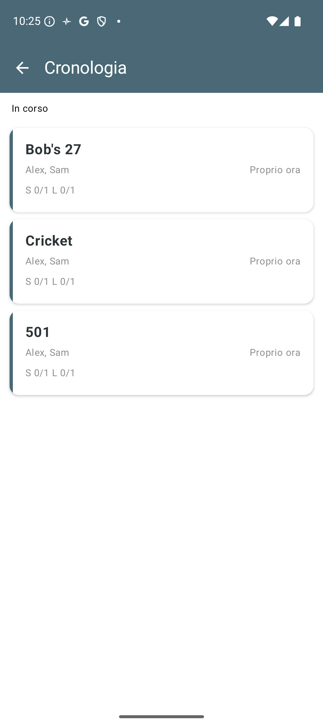 Cronologia partite e statistiche su 9Darter